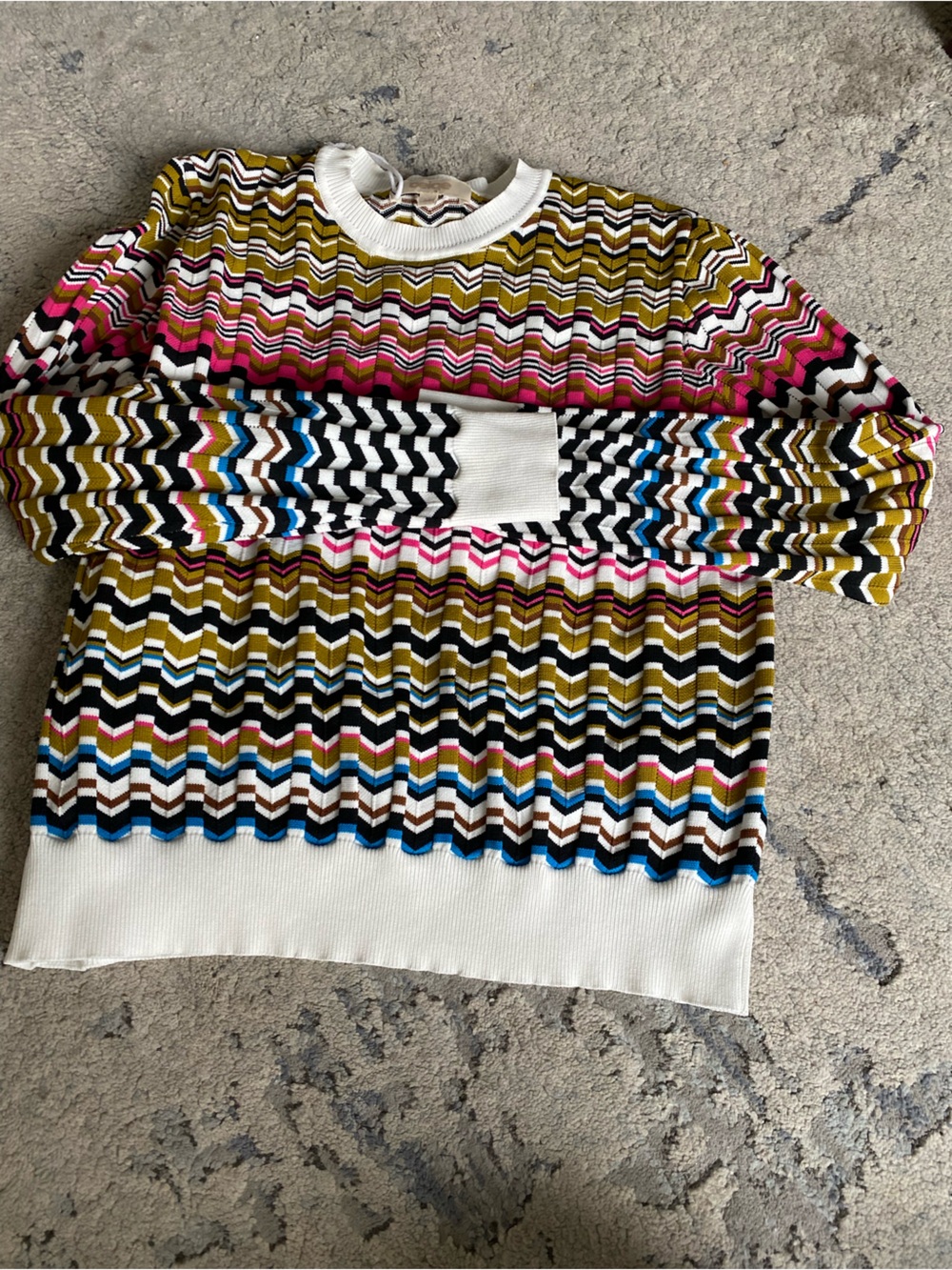Multicolor Chevron Knit Sweater Sz M